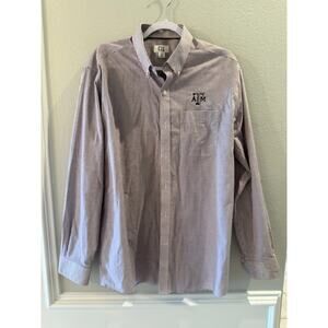 Cutter & Buck Men's Texas A&M Aggies Maroon Check Long Sleeve Button Up Sz L